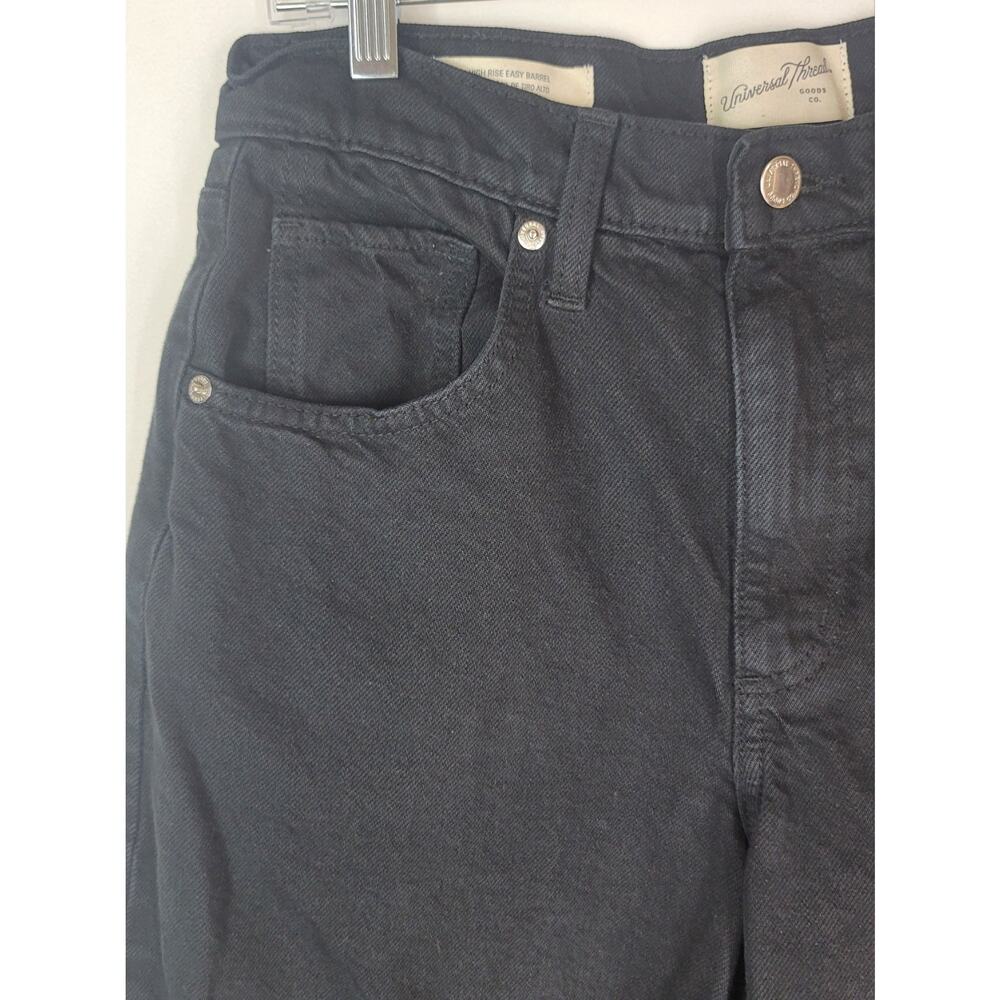 UNIVERSAL THREAD GOODS CO Black High-Rise Easy Barrel Ankle Leg Jeans Size 6 - Picture 5 of 12